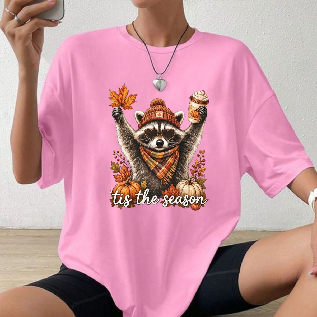 Retro Autumn Raccoon T-Shirt