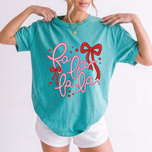 Retro Holiday Spirit Graphic Shirt – Comfort Colors Fa La La Christmas Tee