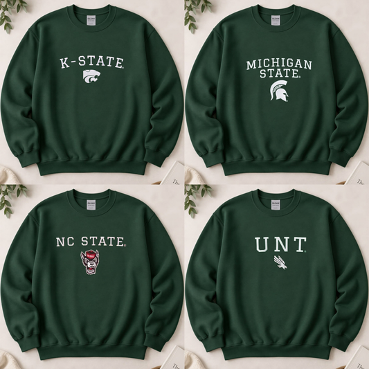 Stadium Heritage Crewneck – Embroidered College Gameday Vintage Tailgate Sweatshirt