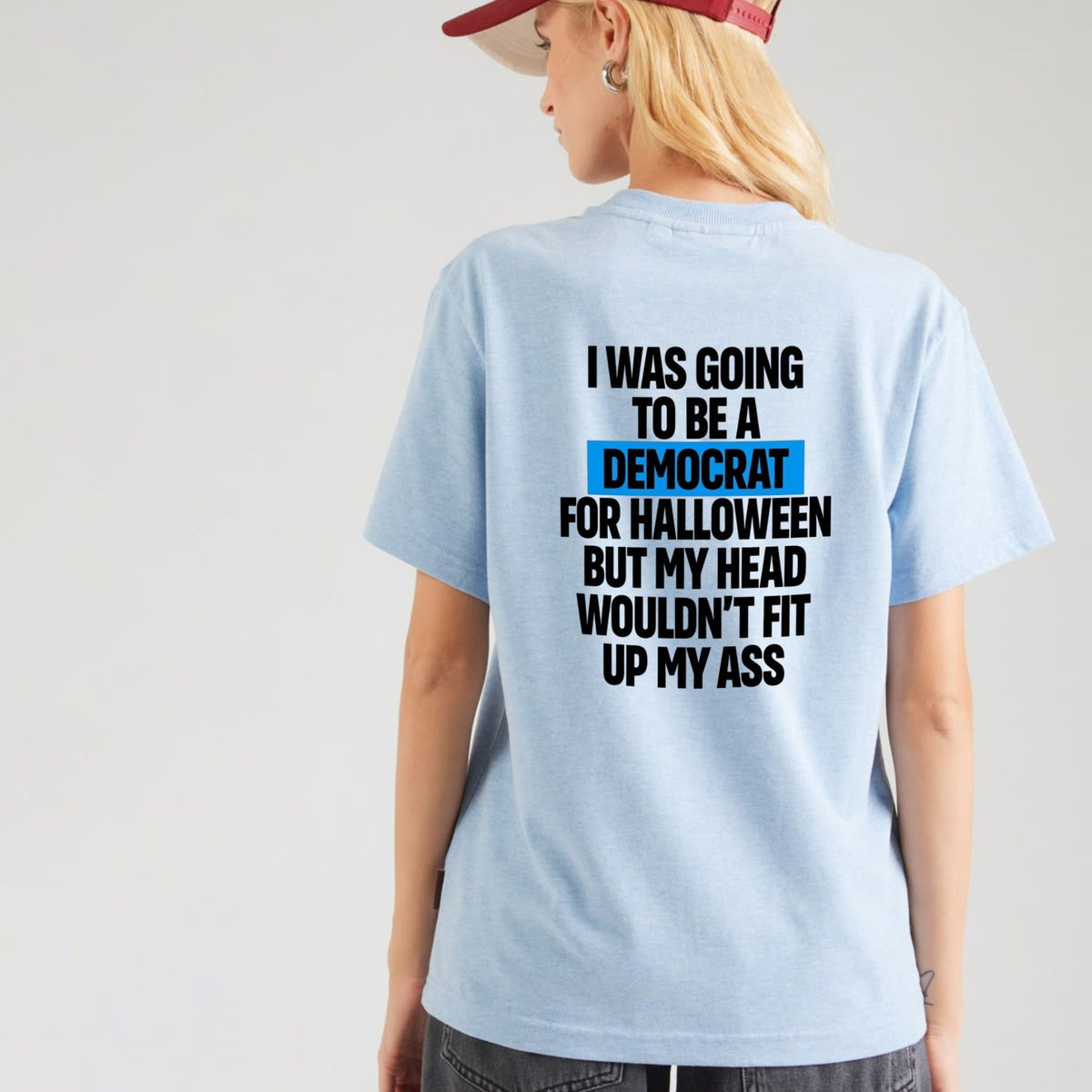 Spooky Left Wing Lazy Costume T-Shirt – Funny Election Season Political Satire Tee