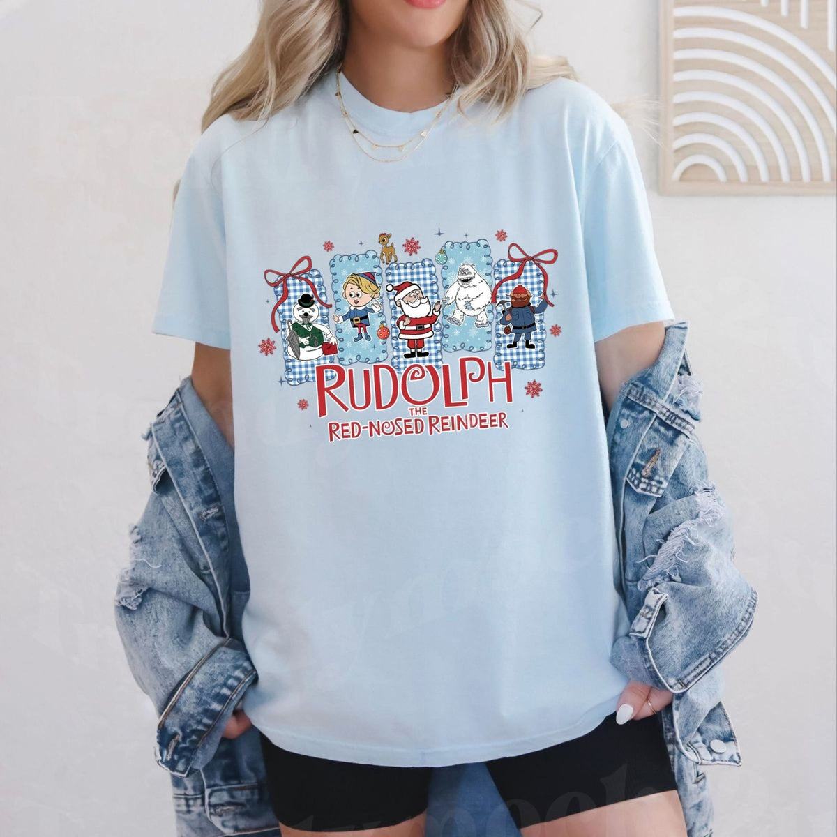 Retro Rudolph Christmas Graphic Shirt – Comfort Colors Funny Reindeer Holiday Tee