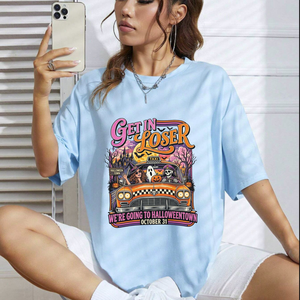 Spooky Express Destination T-Shirt – Nostalgic Retro Halloween Travel Graphic Tee