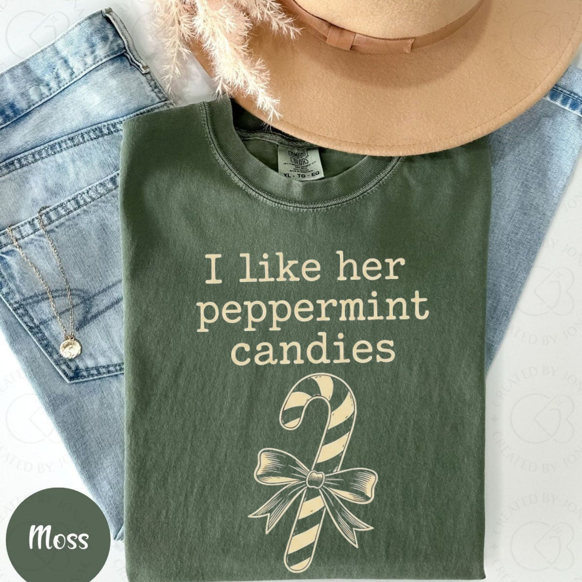 Sweet & Festive Matching Holiday Tees – Comfort Colors Candy Cane Peppermint Couple Shirt