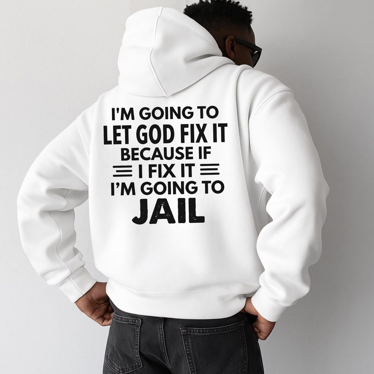 "Let God Fix It" Vintage Christian Faith Graphic Pullover
