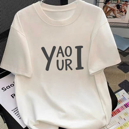 Bold Anime Text Back Print T-Shirt – Handwritten Otaku Streetwear Graphic Tee
