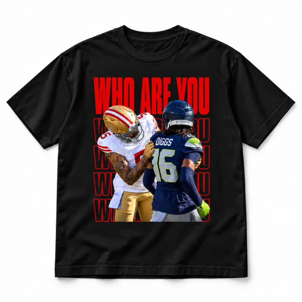 Gridiron Trash Talk Tee – Red Lettering Game Day Rivalry Shirt