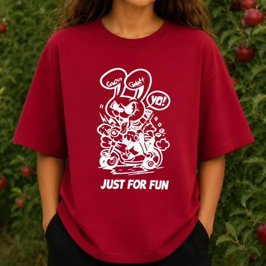 Mischief Hop Graffiti Tee – Just For Fun Urban Cartoon Bunny Shirt
