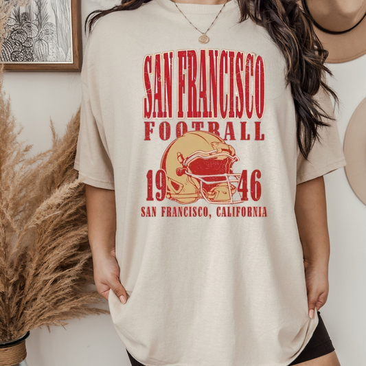 San Francisco 1946 Football T-Shirt | Vintage Leather Helmet Graphic Tee