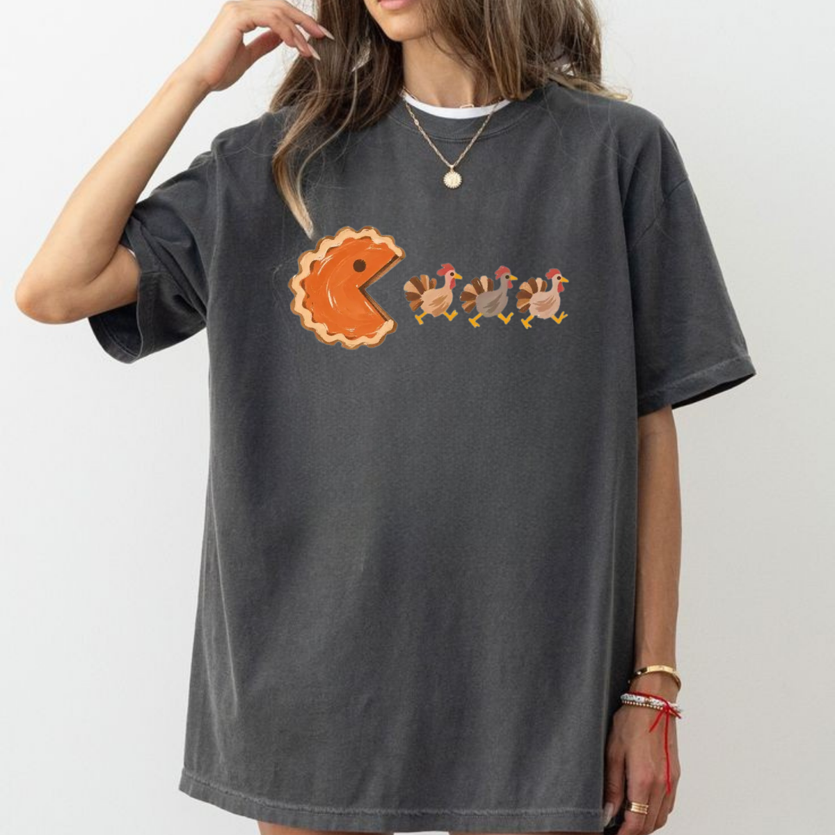 Gobble Maze Tee – Funny Retro Pumpkin Pacman Thanksgiving Graphic Shirt