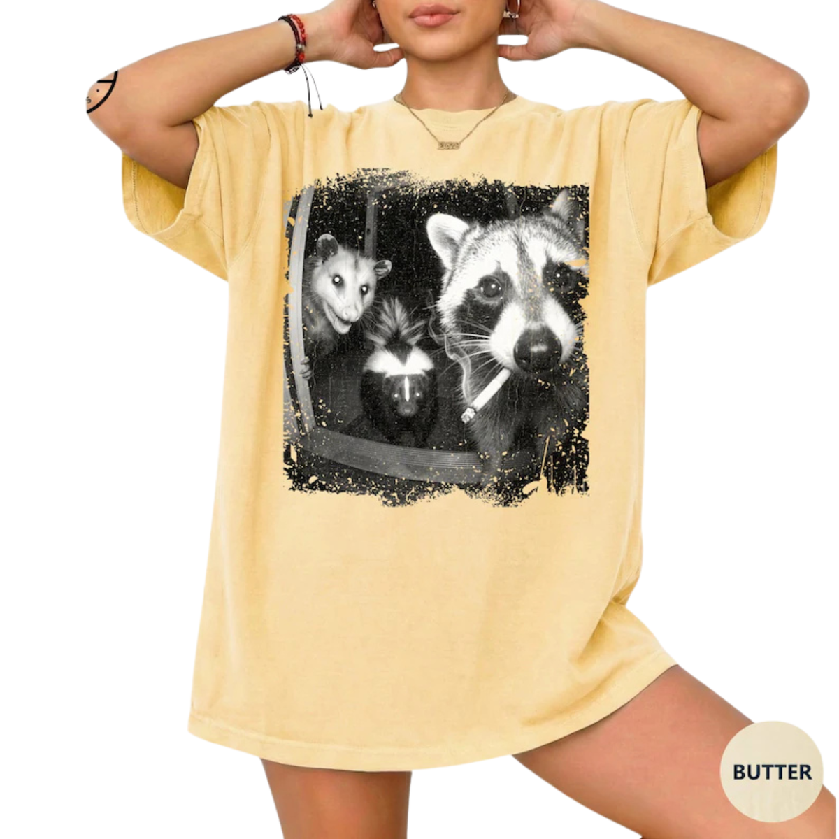 "Trash Panda Night Crew" Funny Raccoon Opossum Skunk Graphic Shirt