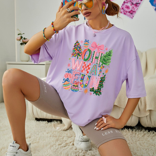 Jolly Jamboree Tee – Retro "Oh What Fun" Festive Christmas Graphic Shirt