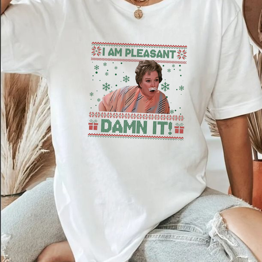 I Am Pleasant Ugly Christmas Graphic T-Shirt