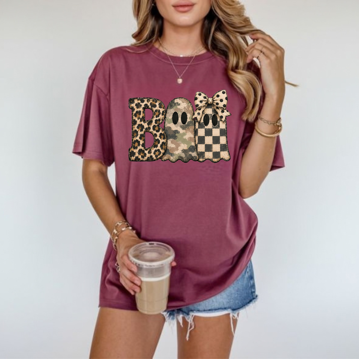 Wild Haunt Boo Tee – Comfort Colors Leopard Camo Halloween Shirt