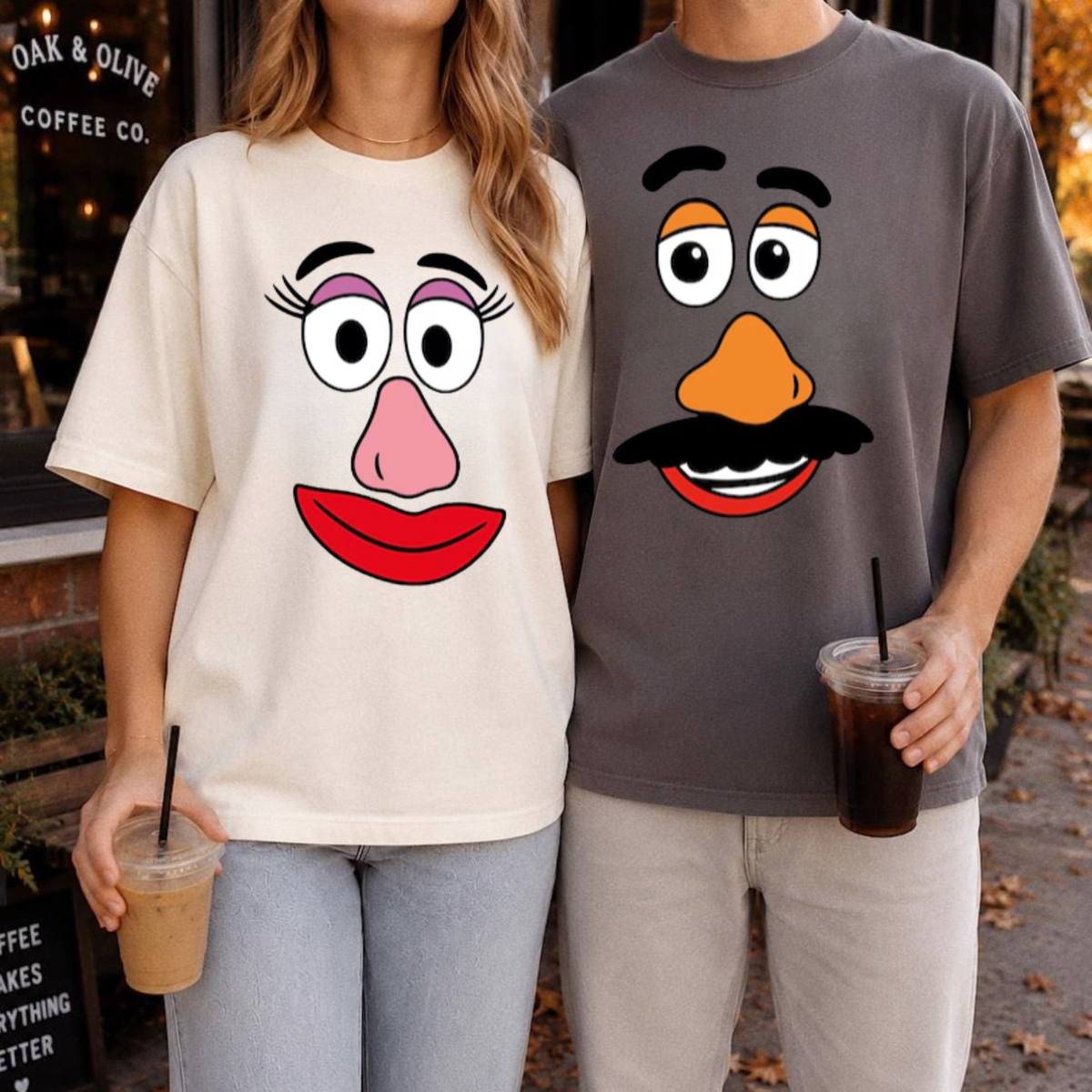 Comfort Colors® Mr & Mrs Potato Head Thanksgiving Custom Couple T-Shirt