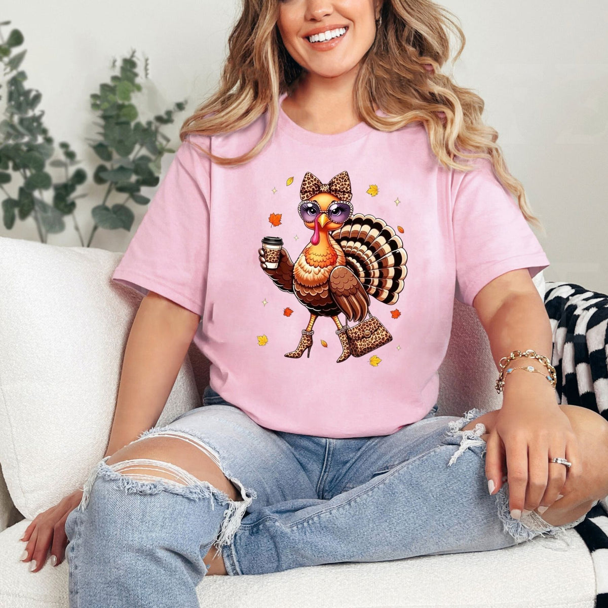 Leopard Turkey Coffee Rush T-Shirt – Funny Thanksgiving Day Graphic Tee