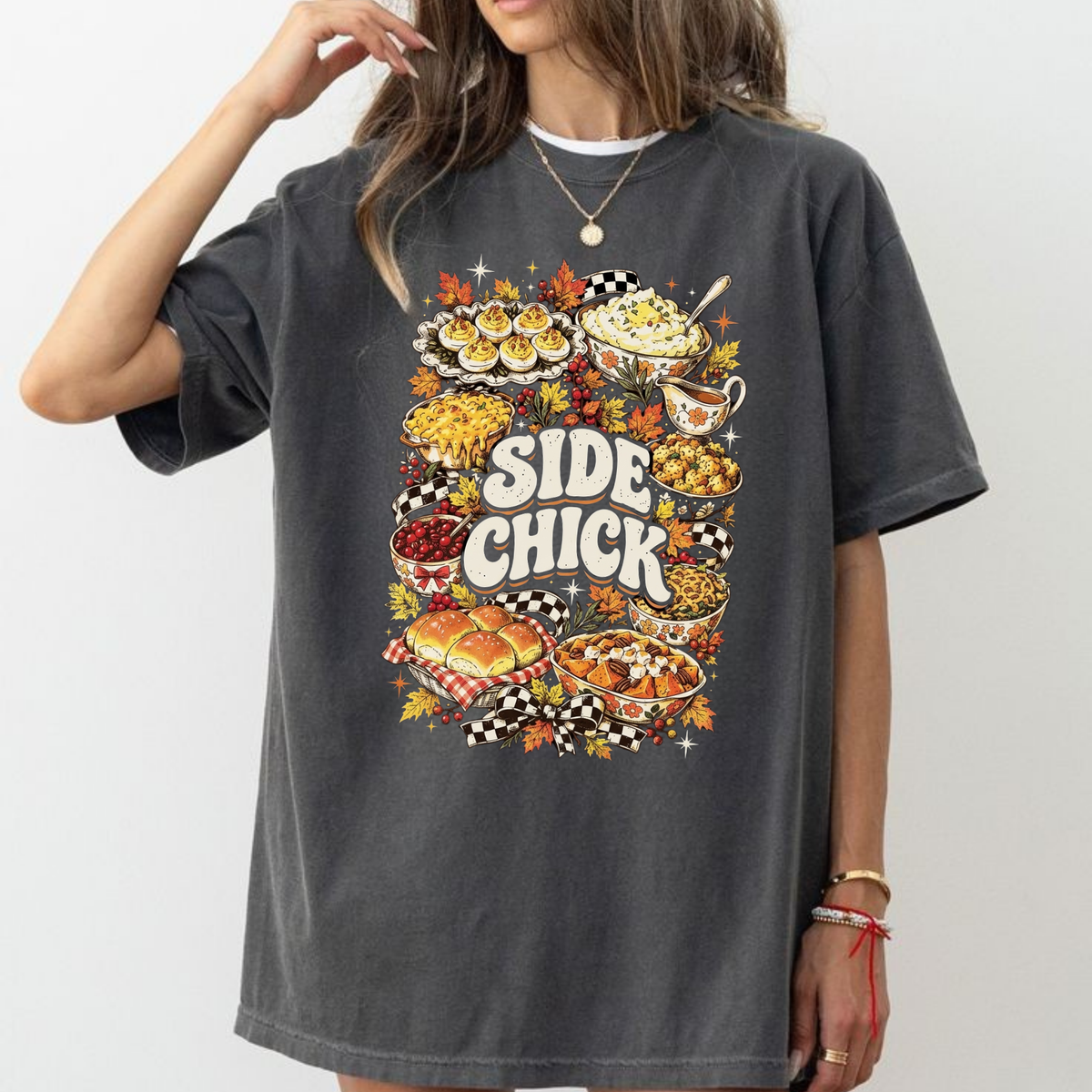 "Side Chick" Funny Thanksgiving Turkey Day Graphic Shirt