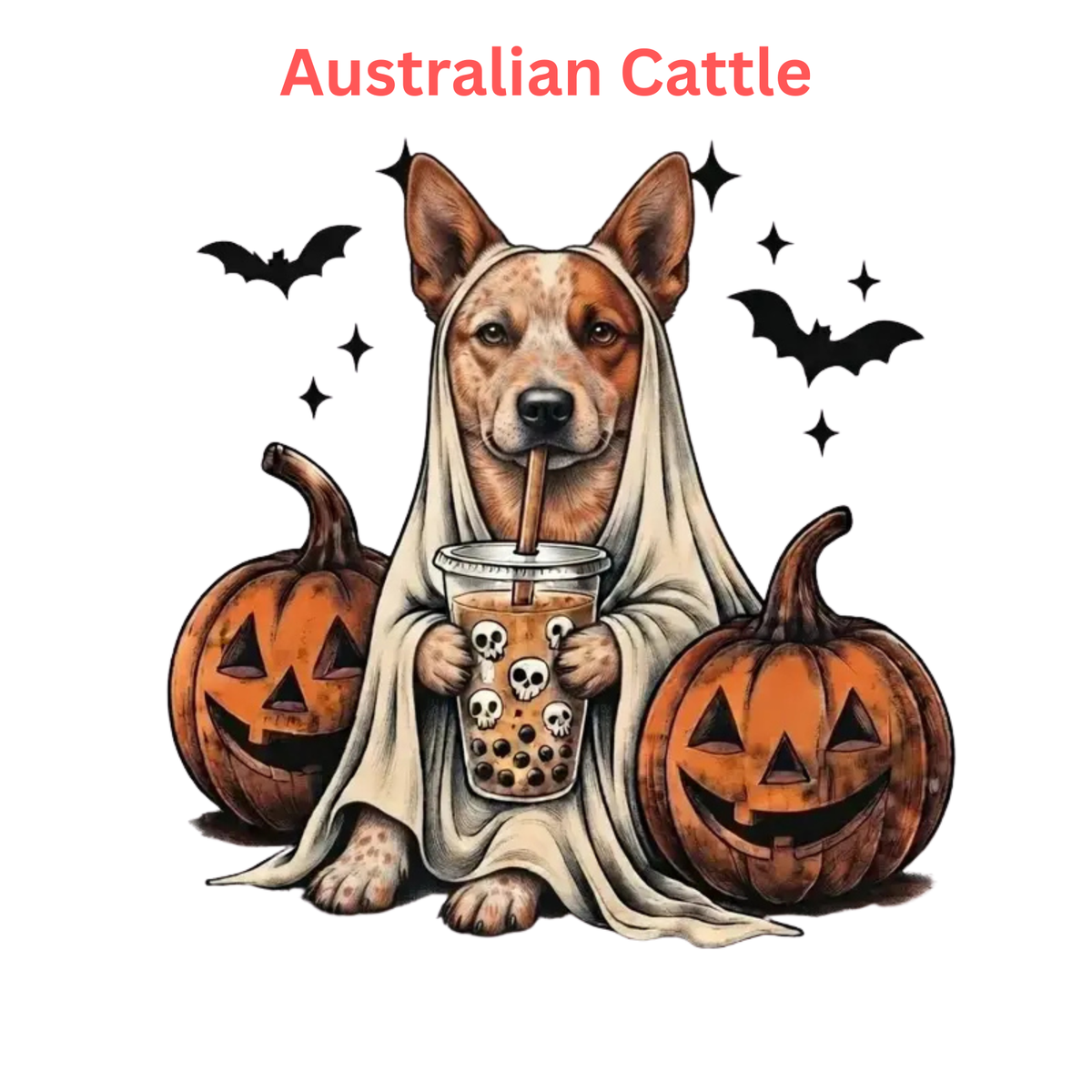 Comfort Colors® Custom Ghost & Boba Tea Halloween Dog T-Shirt