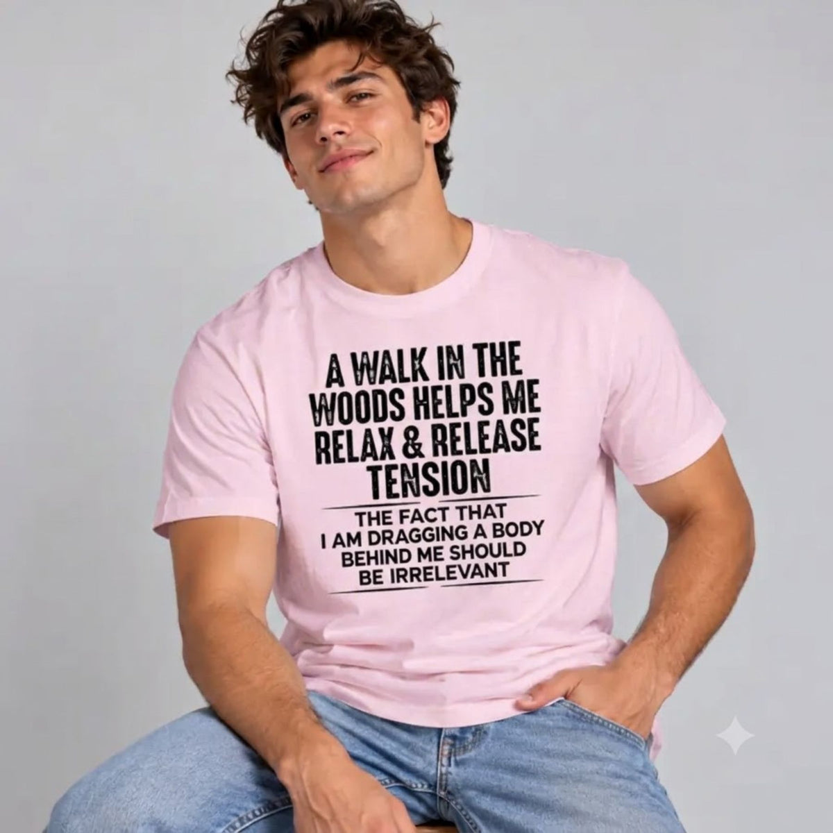 Lost In The Woods Therapy T-Shirt – Distressed Dark Humor Nature Graphic Tee - Hiyamart