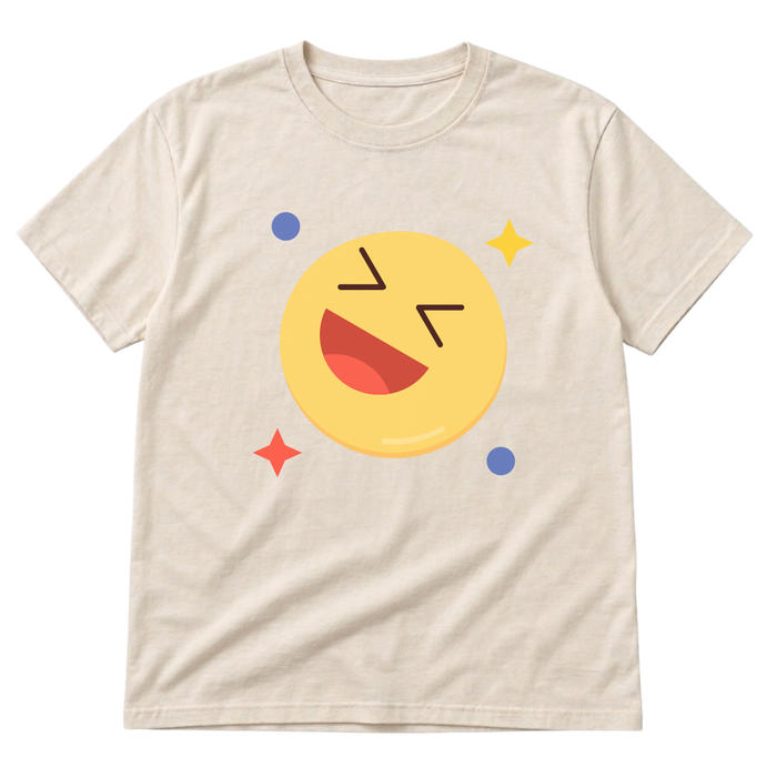 Concept preview of a cream T-shirt with an autumn ghost garden illustration