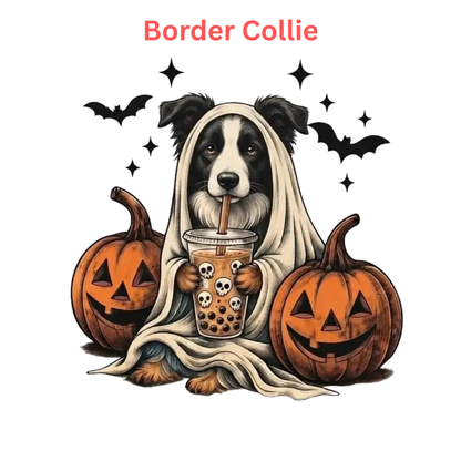 Comfort Colors® Custom Ghost & Boba Tea Halloween Dog T-Shirt