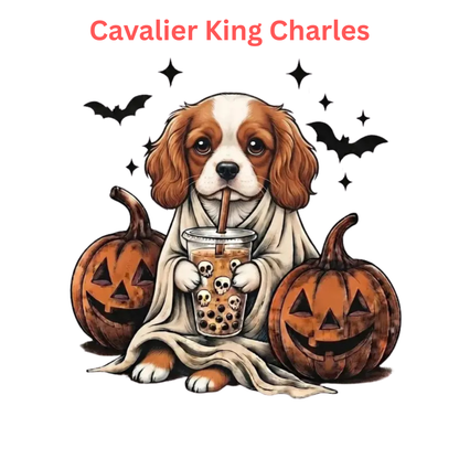 Comfort Colors® Custom Ghost & Boba Tea Halloween Dog T-Shirt