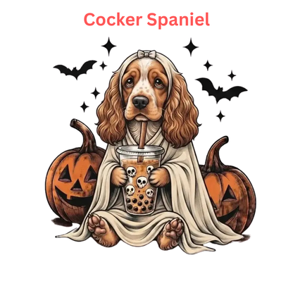 Comfort Colors® Custom Ghost & Boba Tea Halloween Dog T-Shirt