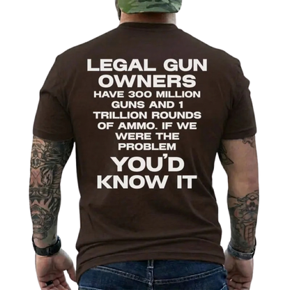 Legal Gun Owners 300 Million Guns Patriotic Graphic T-Shirt