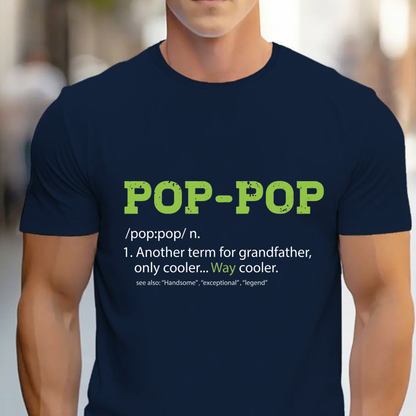 Pops Definition Graphic Tee - Funny Vintage Soft Cotton Unisex Grandpa Pop Pop Father's Day Gift T-Shirt