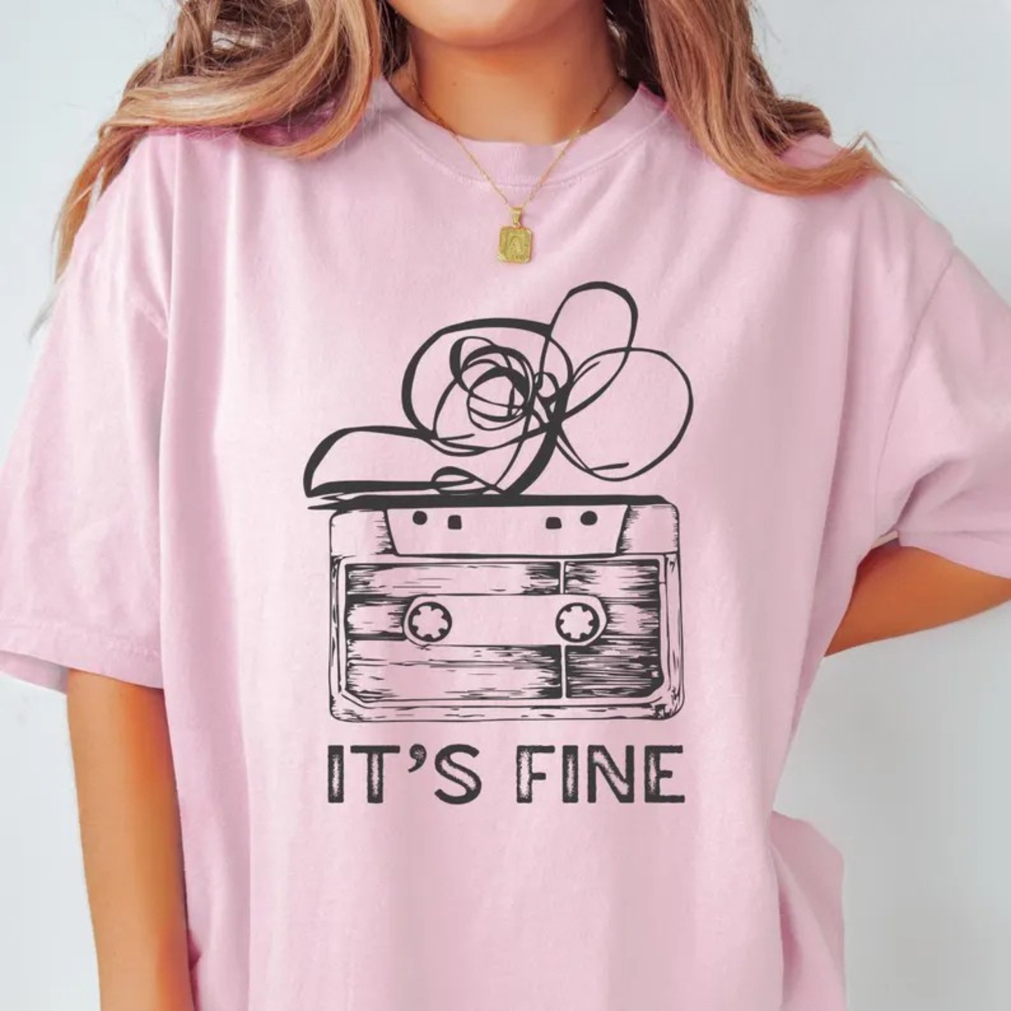 It's Fine Retro Cassette Tape Graphic Tee - Funny 80s 90s Music Vintage Soft Cotton Unisex T-Shirt
