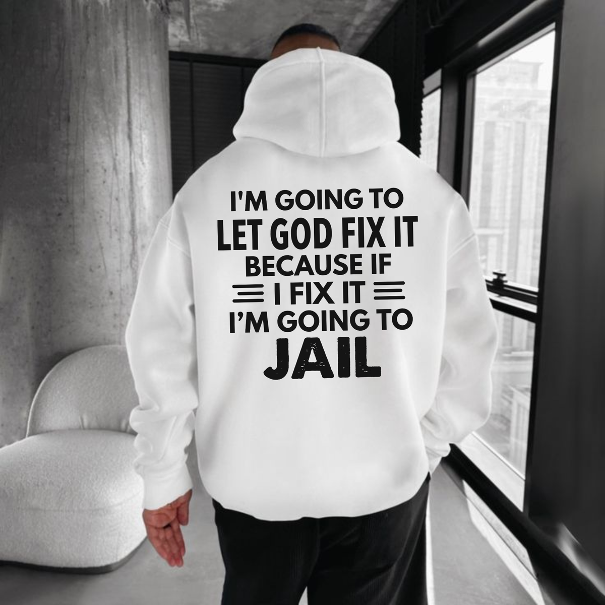 "Let God Fix It" Vintage Christian Faith Graphic Pullover