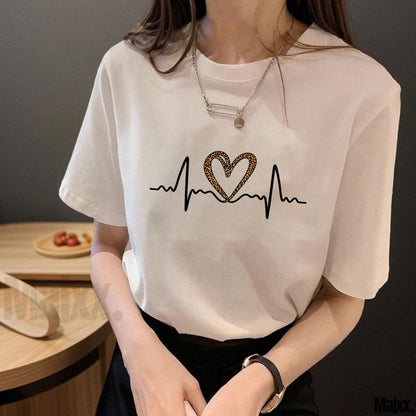 Wild Pulse Heartbeat T-Shirt – Animal Print ECG Lifeline Streetwear Tee