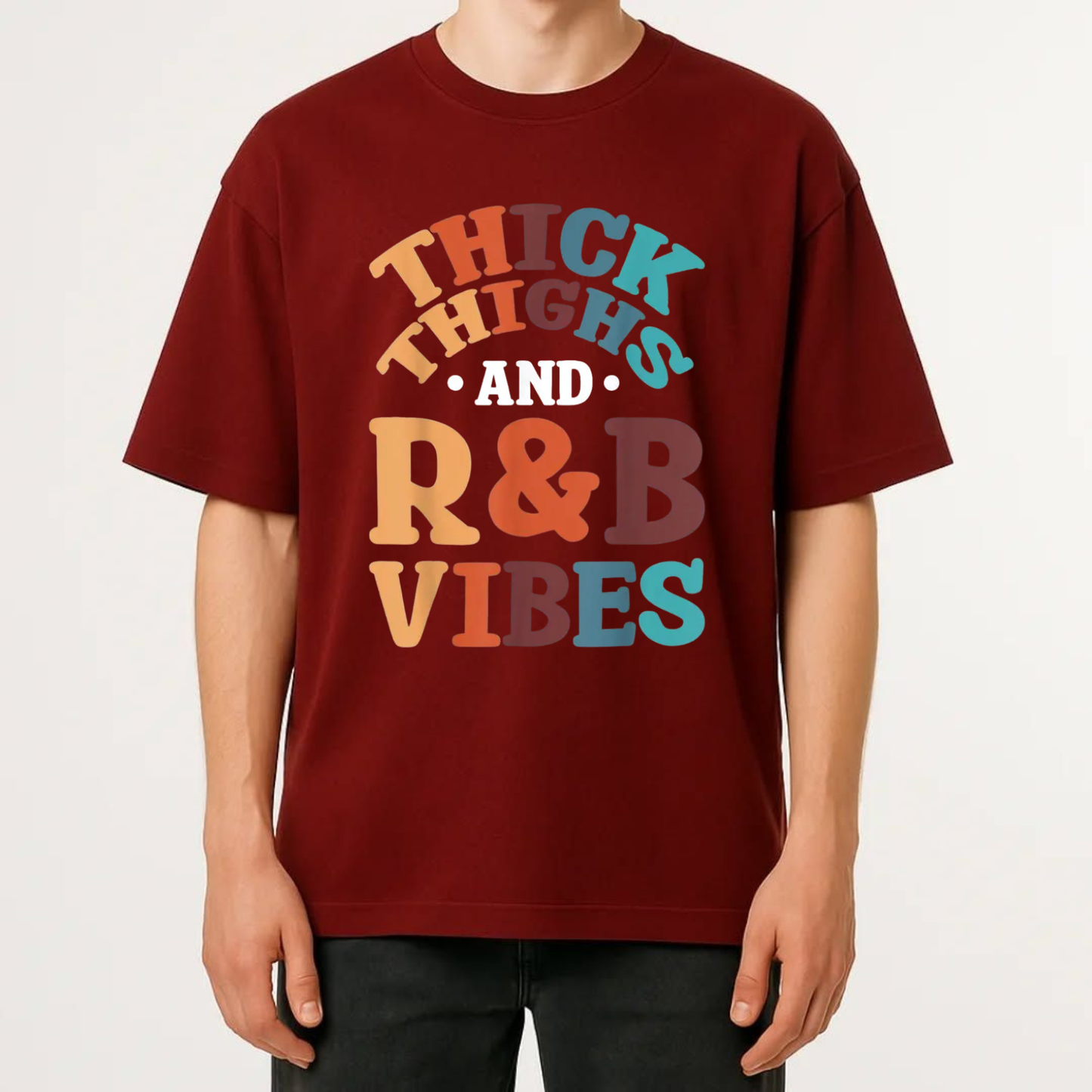 Retro 90s R&B Music Vibes Graphic Tee - Vintage Soft Cotton Unisex Thick Thighs Body Positivity T-Shirt