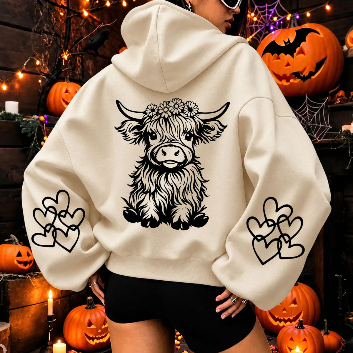 Women's Cute Highland Cow Graphic Hoodie