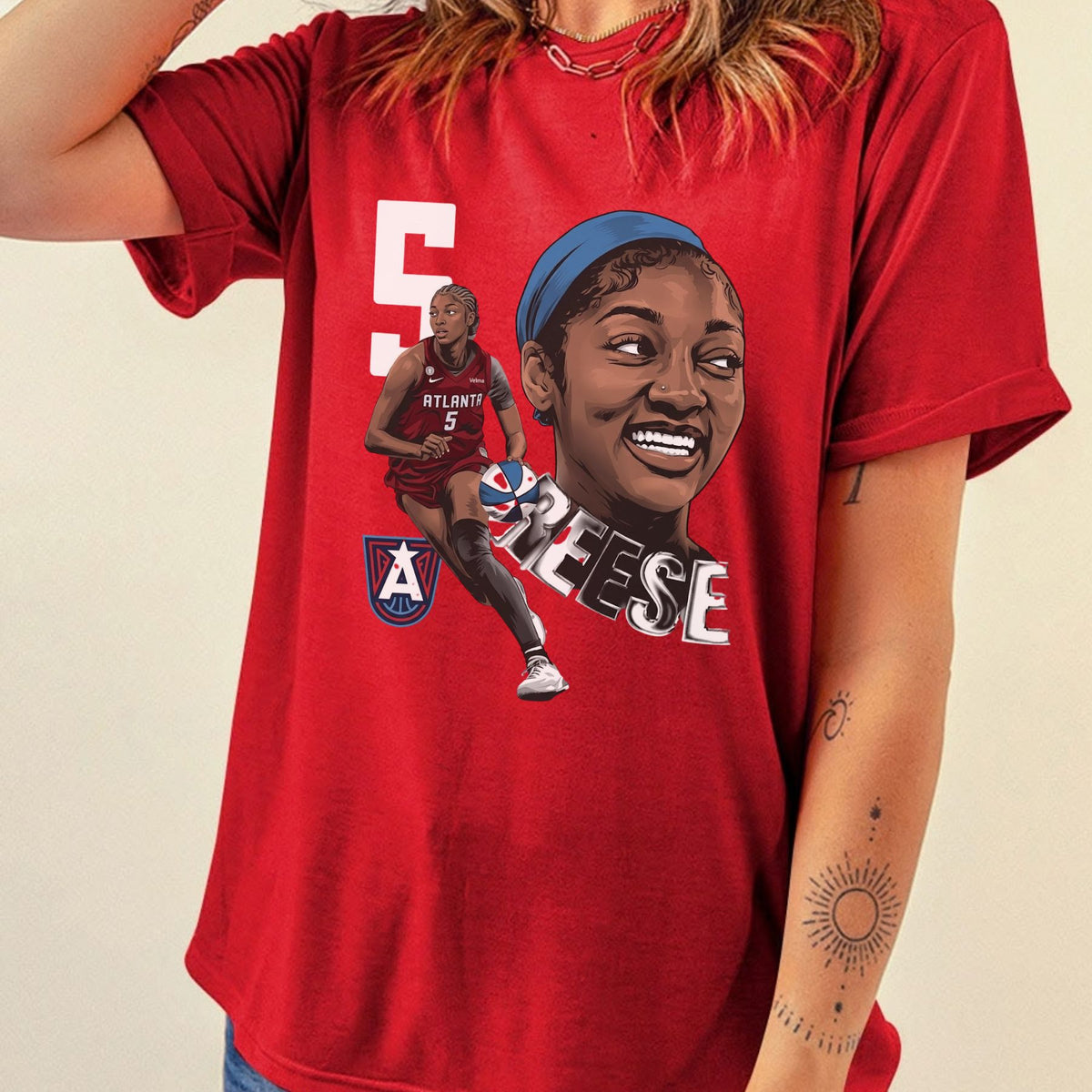 Angel Reese Basketball Graphic T-Shirt – Dual Image Sports Tribute Tee, Unisex WNBA Fan Apparel