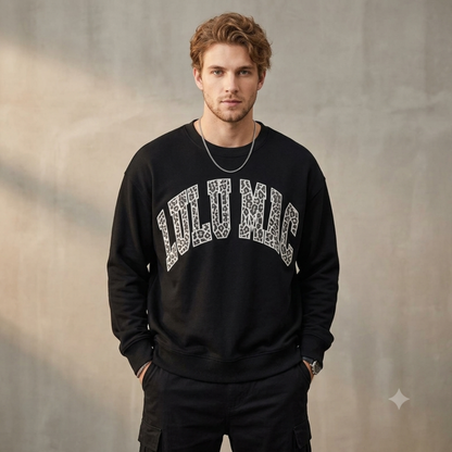 Parke Horizon Crewneck – Retro Puff Letter Print Sweatshirt