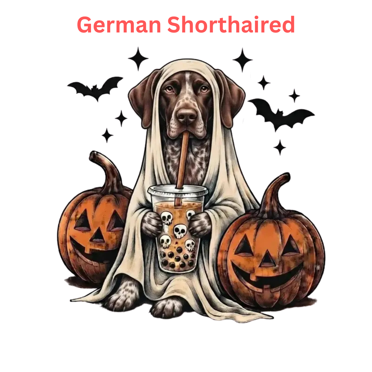 Comfort Colors® Custom Ghost & Boba Tea Halloween Dog T-Shirt