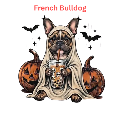 Comfort Colors® Custom Ghost & Boba Tea Halloween Dog T-Shirt
