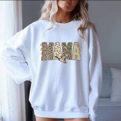 Camo Mama Hunting Sweatshirt – Retro Duck Hunting Crewneck