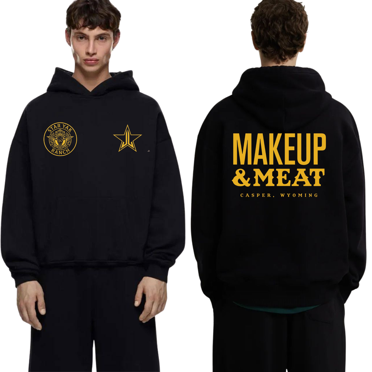Glitter & Grilling Oversized – Makeup & Meat Graphic Hoodie