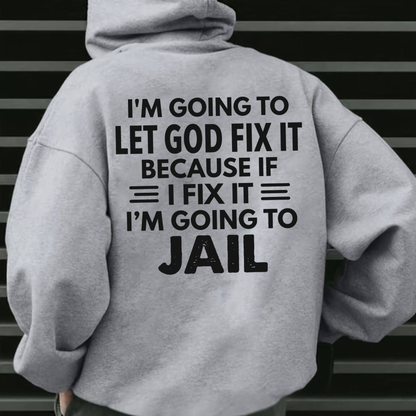 "Let God Fix It" Vintage Christian Faith Graphic Pullover