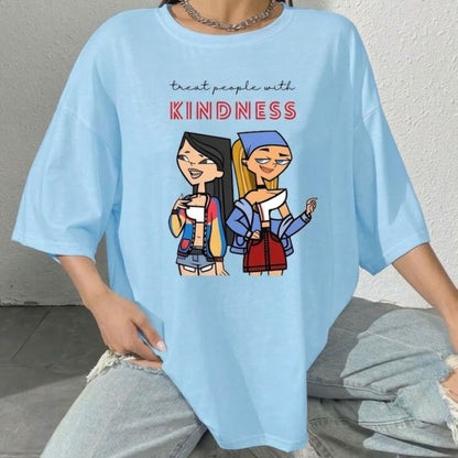 Queen of Mean Heather & Lindsay Scene T-Shirt – Y2K Cartoon Drama Nostalgia Tee
