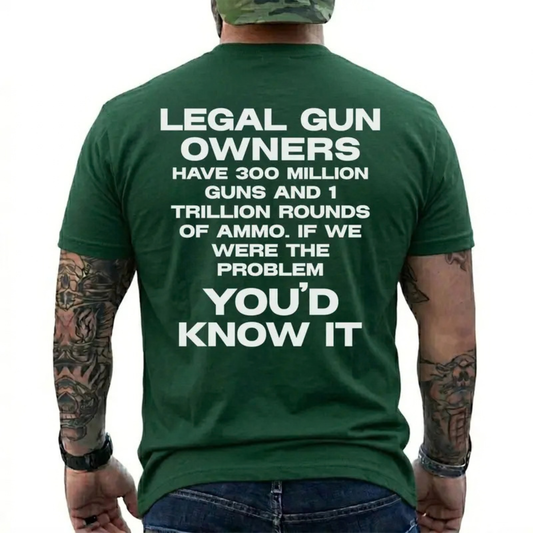 Legal Gun Owners 300 Million Guns Patriotic Graphic T-Shirt