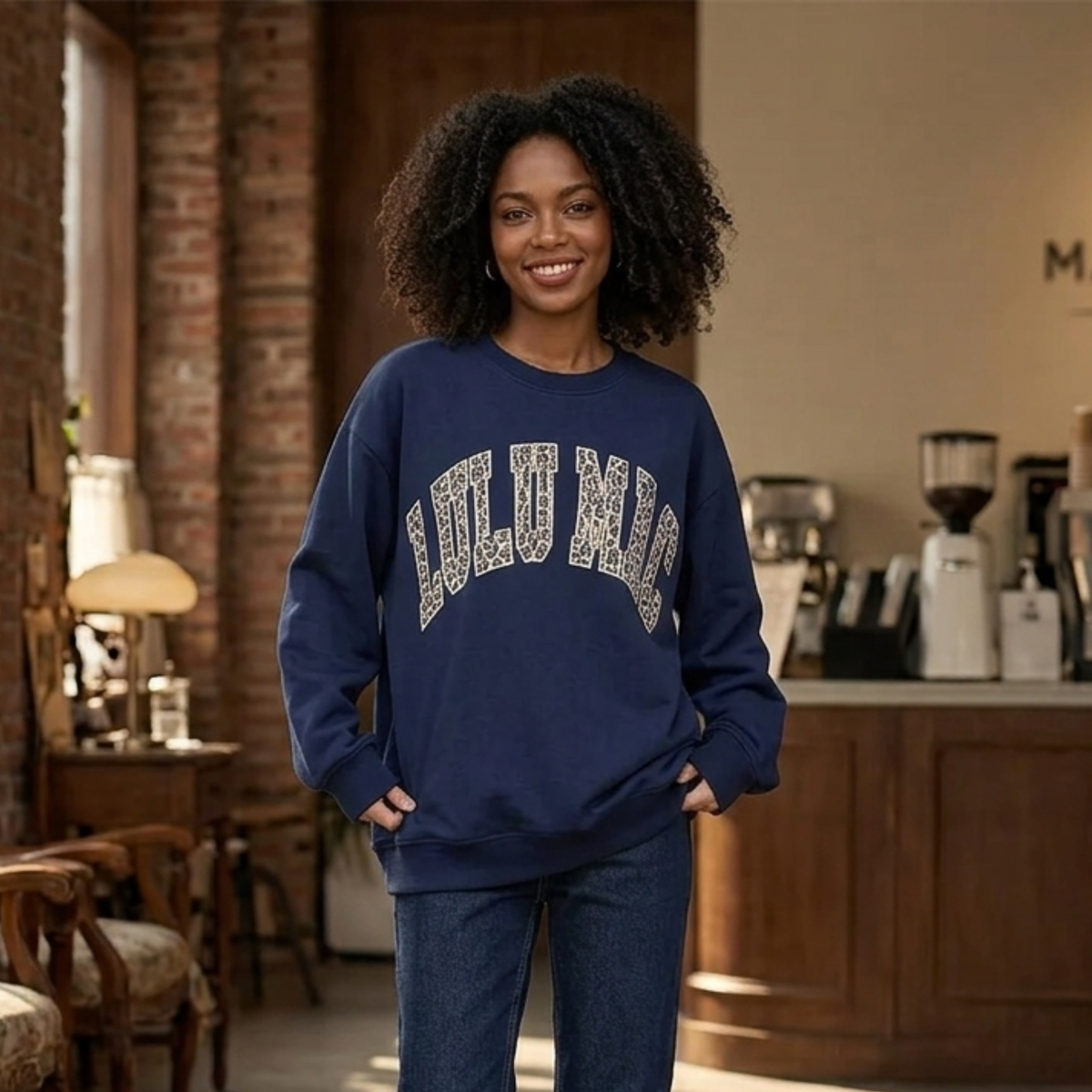 Parke Horizon Crewneck – Retro Puff Letter Print Sweatshirt