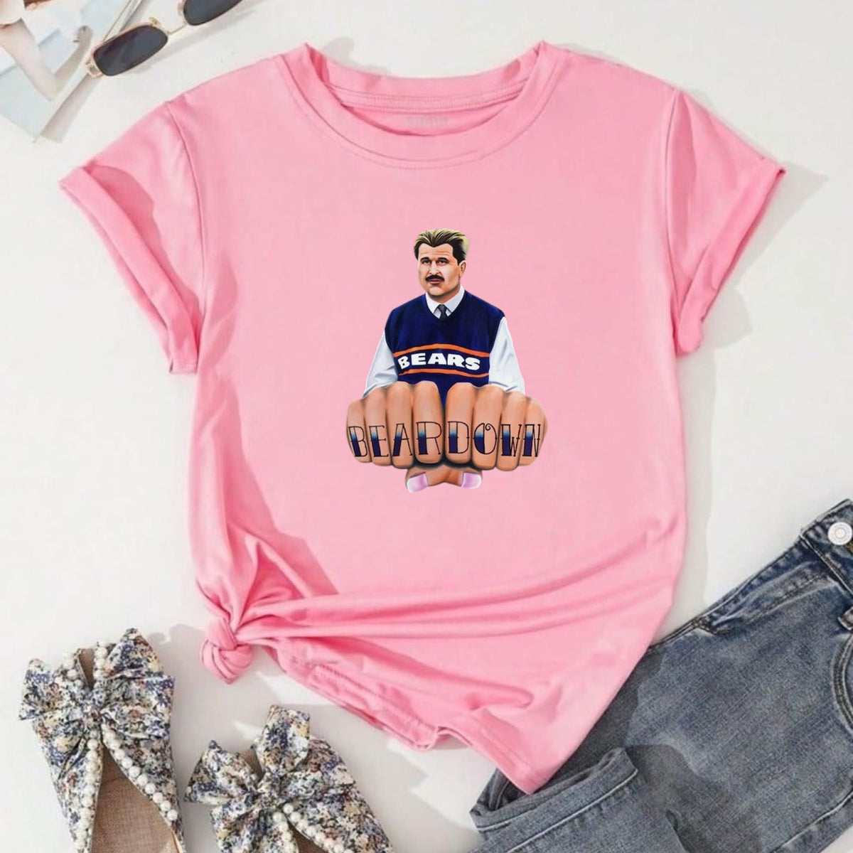 Mike Ditka Bear Down T-Shirt – Chicago Football Fan Graphic Tee, Vintage Sports Shirt