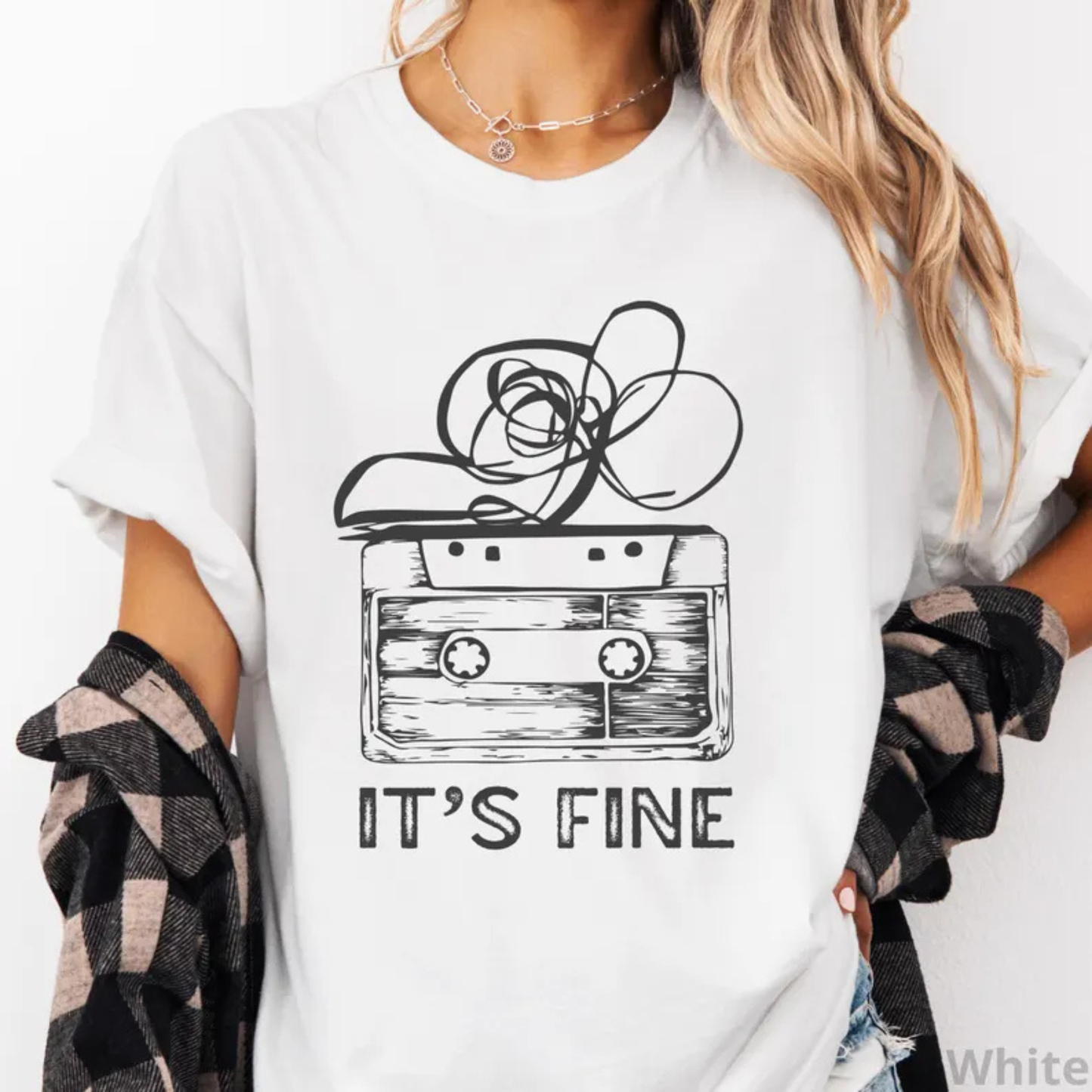 It's Fine Retro Cassette Tape Graphic Tee - Funny 80s 90s Music Vintage Soft Cotton Unisex T-Shirt