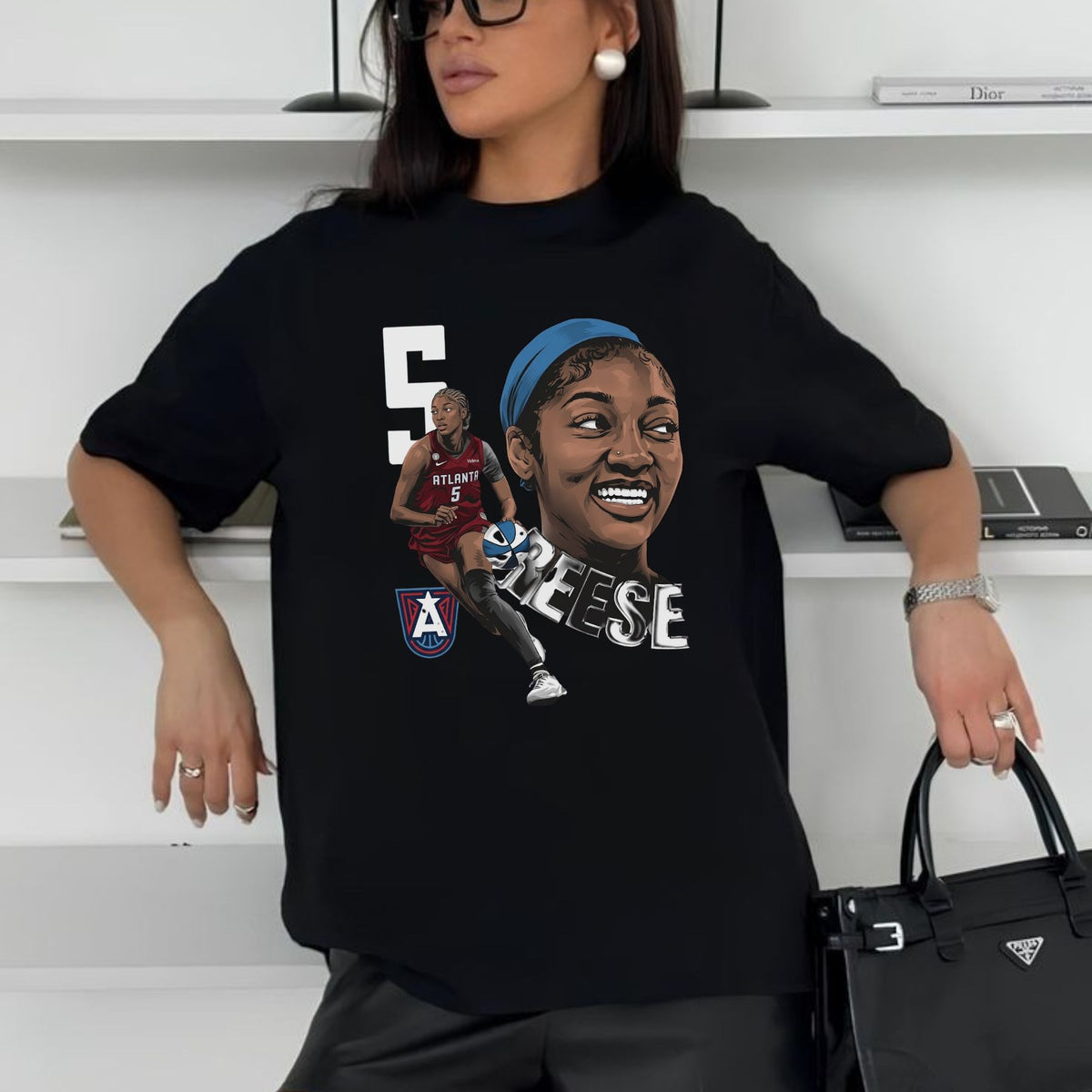 Angel Reese Basketball Graphic T-Shirt – Dual Image Sports Tribute Tee, Unisex WNBA Fan Apparel