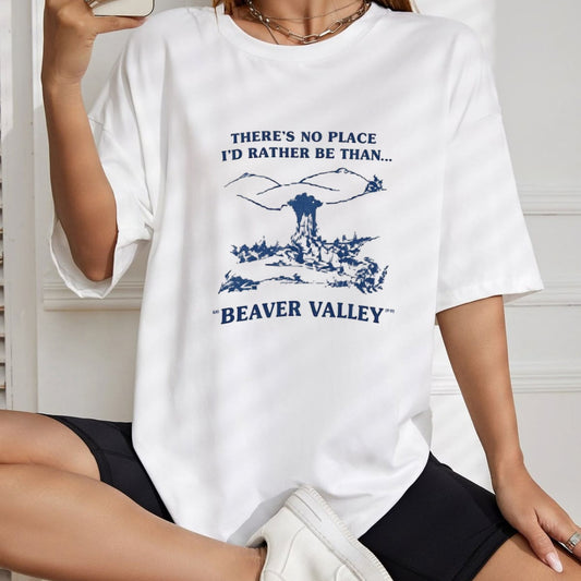 Vintage Landscape Top – Beaver Valley Back Print Men's Graphic Apparel
