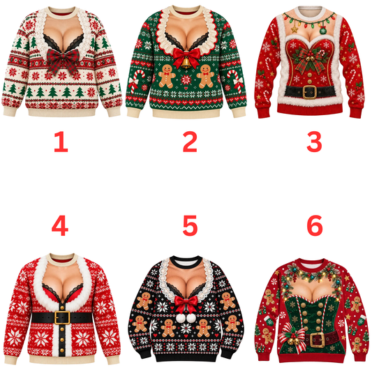 Yuletide Mirth Pullover – Funny Ugly Christmas Knitted Party Crewneck