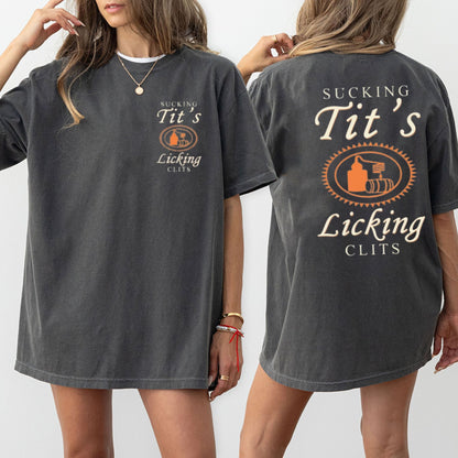Titos & Clams Social Club T-Shirt – Double-Sided Party Night Humor Graphic Tee