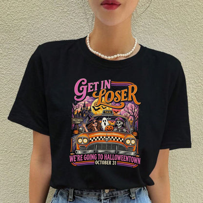 Spooky Express Destination T-Shirt – Nostalgic Retro Halloween Travel Graphic Tee